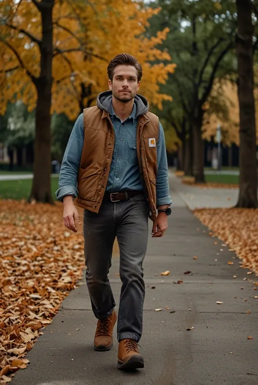 1. Carhartt Vest Over a Hoodie for Layered Warmth