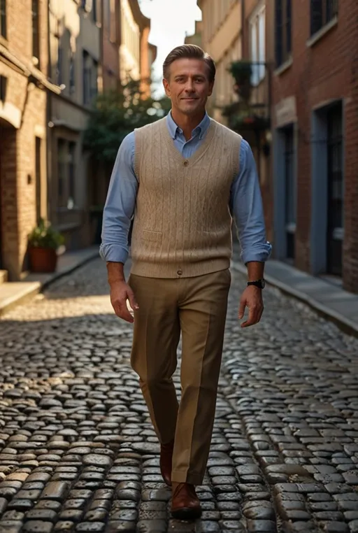 10. Knit Sweater Vest Over Dress Shirt