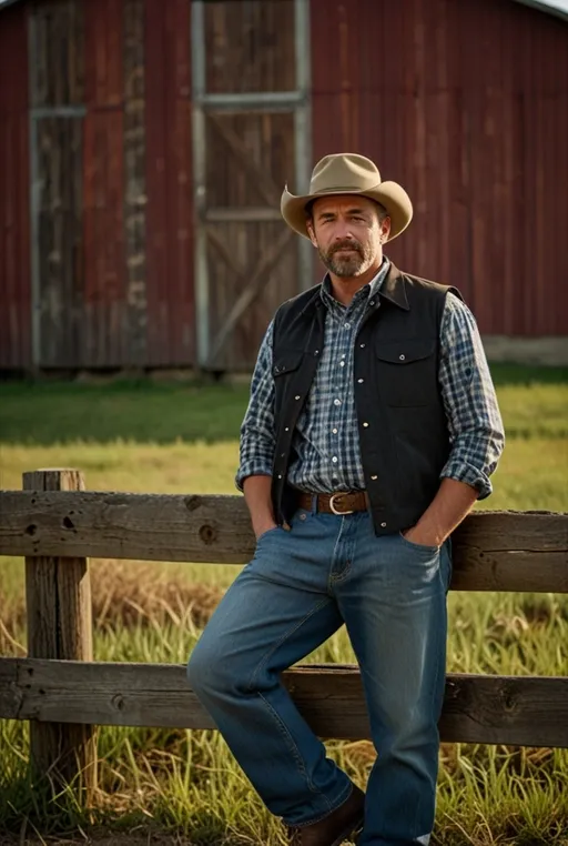 11. Carhartt Vest with a Checked Shirt for Rural Style