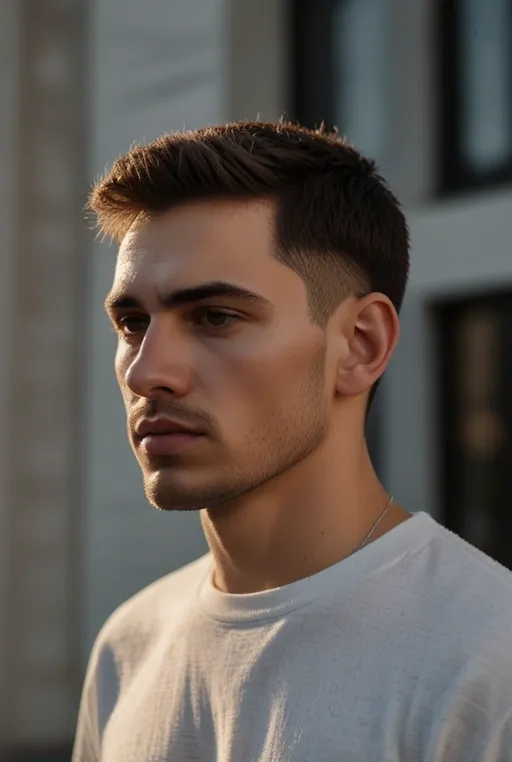 11. Modern Caesar Cut With Textured Top