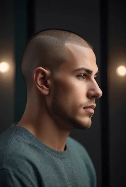 13. Buzz Cut with Sharp Edges