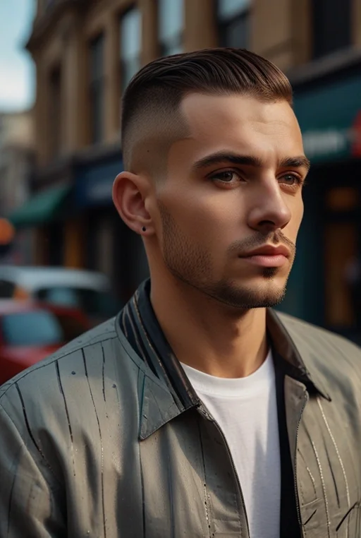 13. French Crop with Shaved Lines