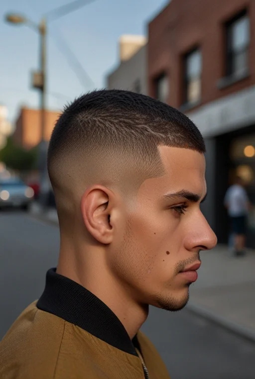 15. Buzz Cut with a Tapered Fade