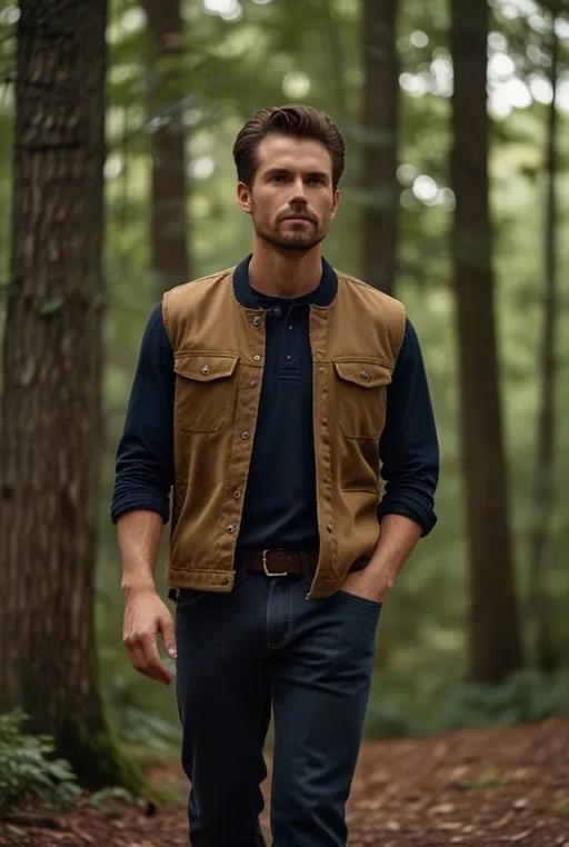 15. Carhartt Vest Over a Henley Shirt for a Classic Appeal