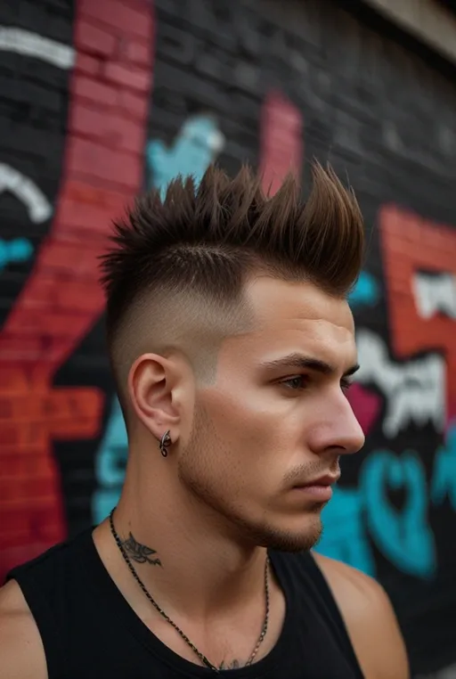 16. Faux Hawk with High Fade