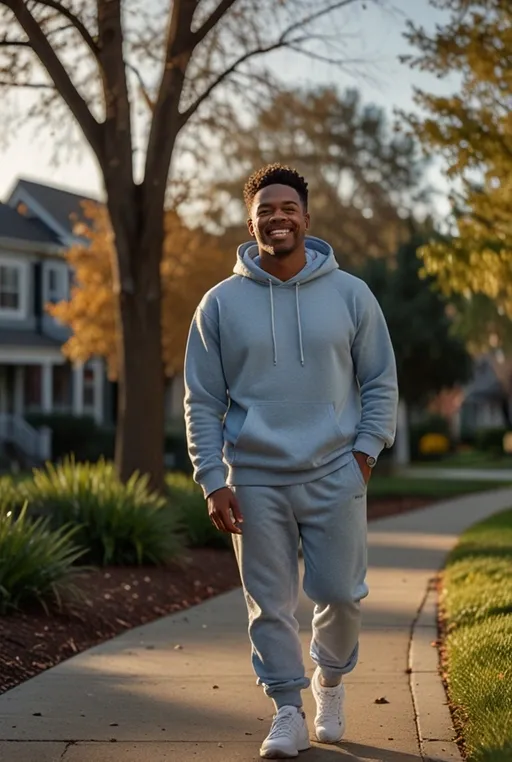 16. Light Blue Hoodie with Grey Sweatpants