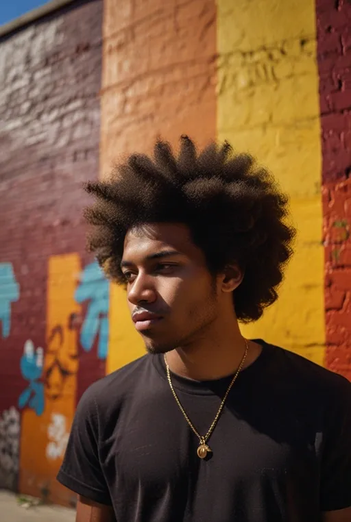 17. Medium Length Afro with Shape-Up