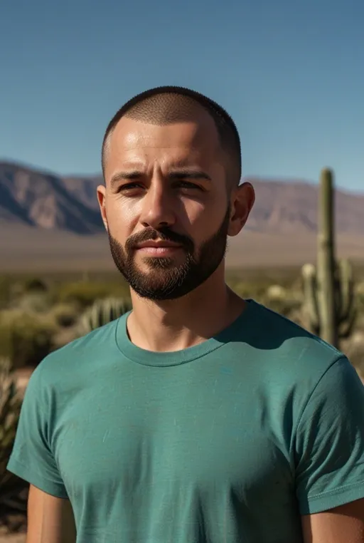 18. Buzz Cut with Beard Fade