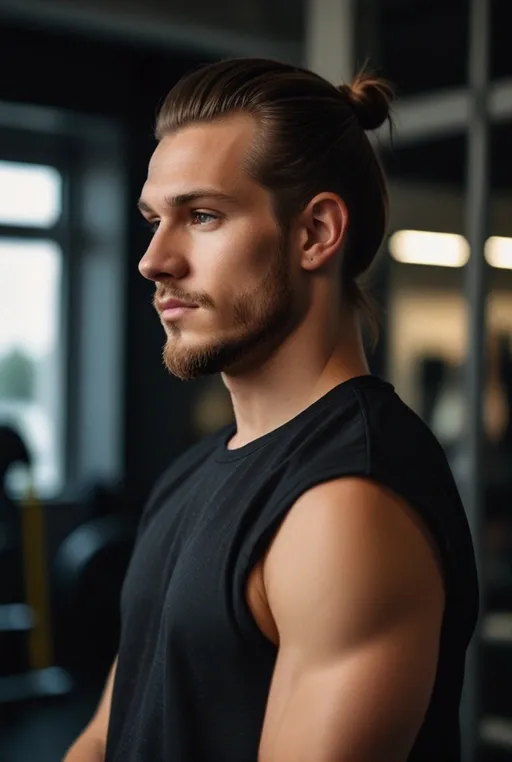 18. Medium-Length Man Bun with Undercut