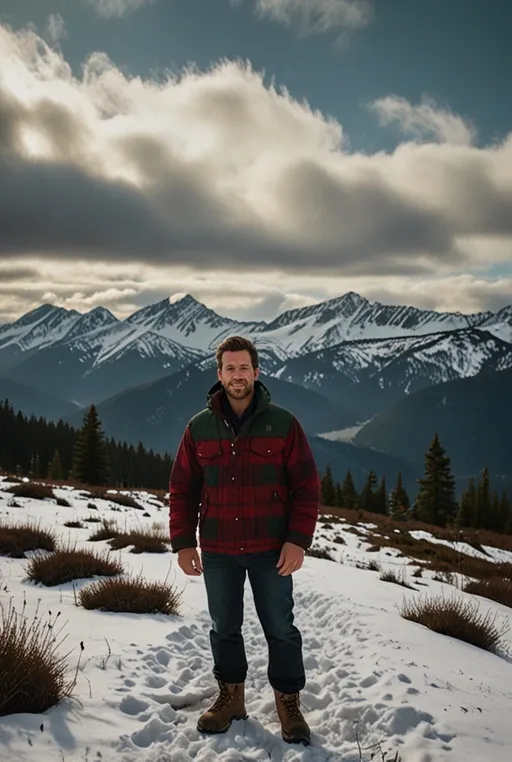 18. Plaid Shirt with Down Jacket