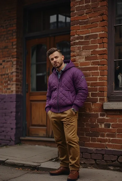 18. Purple Hoodie with Quilted Jacket