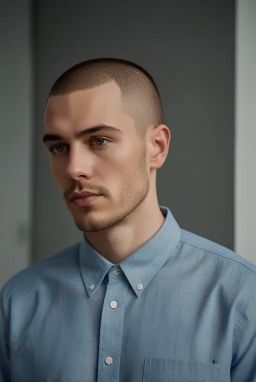 18. Side Parted Buzz Cut