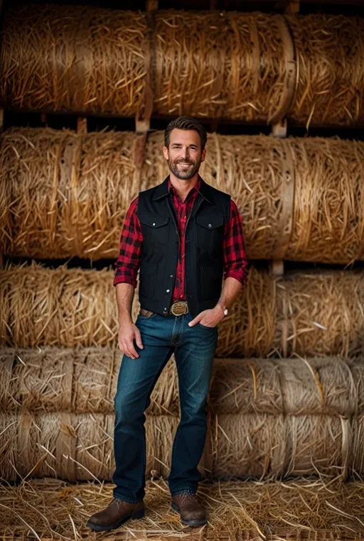 2. Carhartt Vest with a Plaid Shirt for a Classic Look