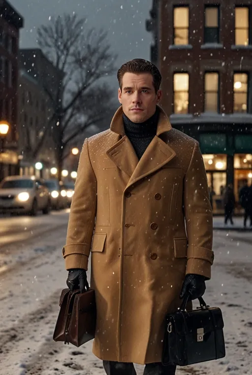 21. Double-Breasted Coat with Turtleneck