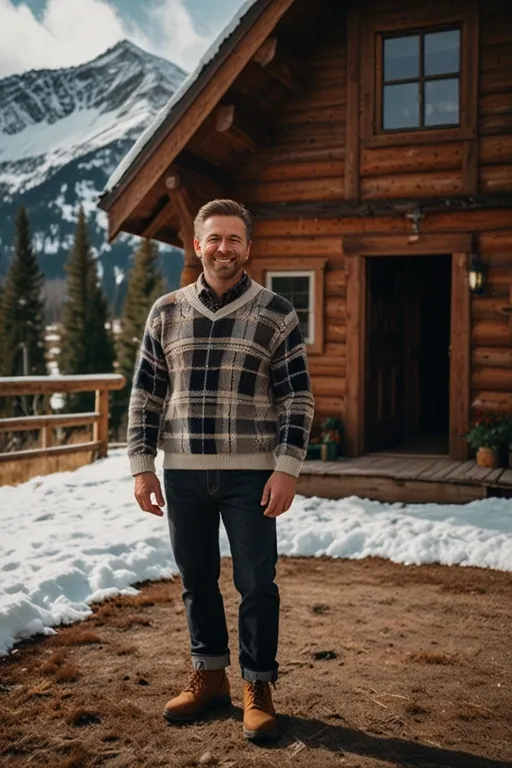 21. Wool Sweater with Plaid Shirt