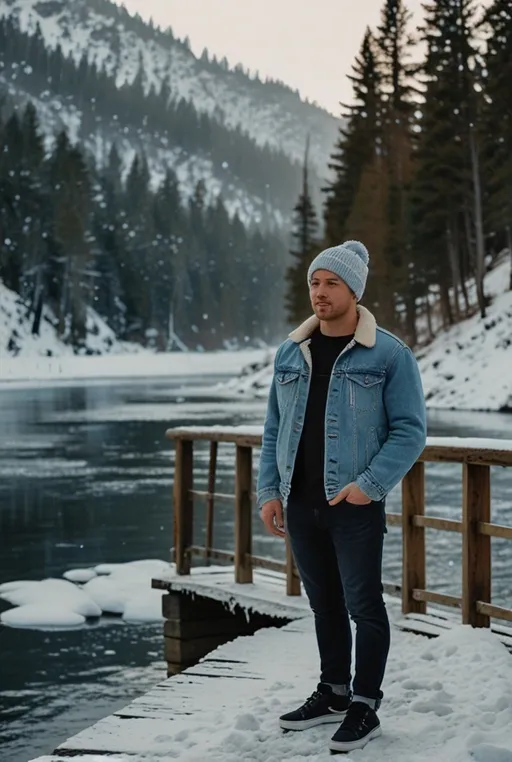 23. Denim Jacket with Sherpa Lining