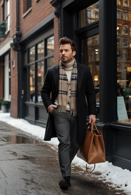 25. Wool Overcoat with Chelsea Boots