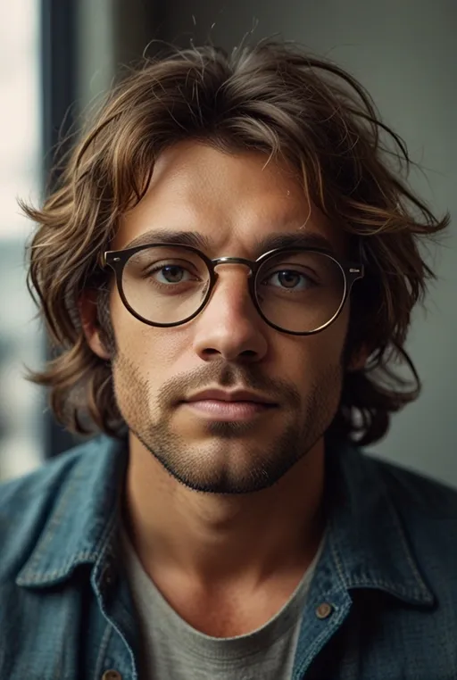 3. Casual Medium Length Shaggy Hairstyle With Glasses