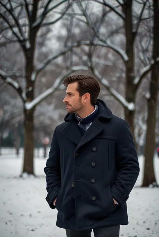 3. White Hoodie with Navy Blue Peacoat