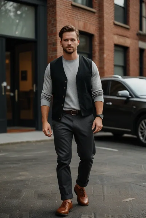 4. Carhartt Vest with a Chinos for Smart-Casual Style