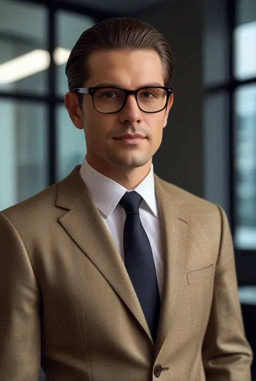 4. Clean Side-Parted Medium Cut With Square Glasses