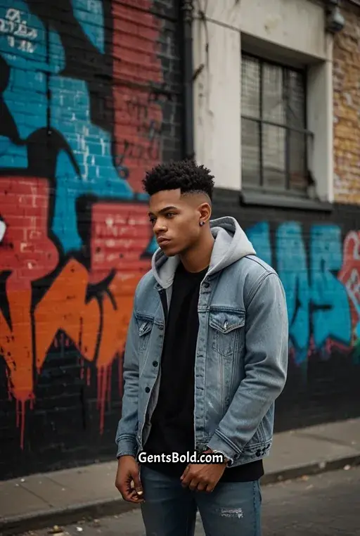 1. Black Hoodie with Slim Fit Ripped Jeans