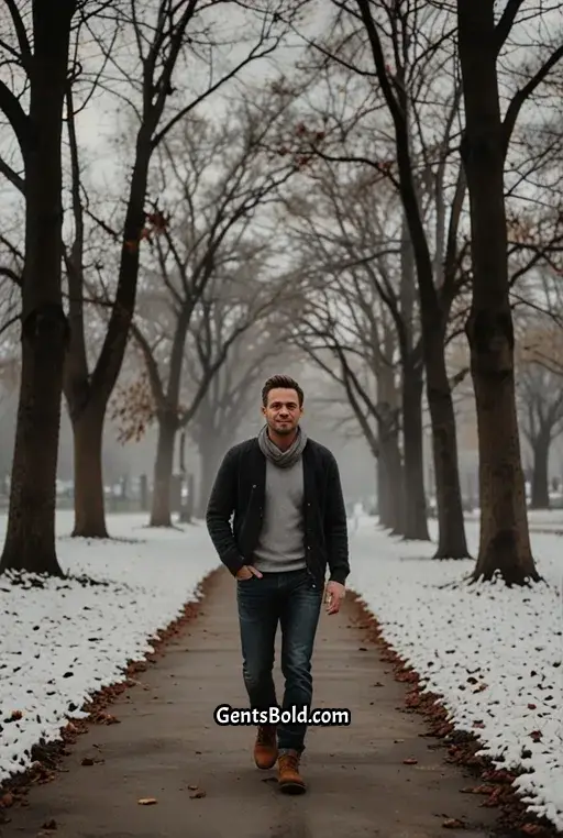 1. Cozy Charcoal Cardigan with White Henley