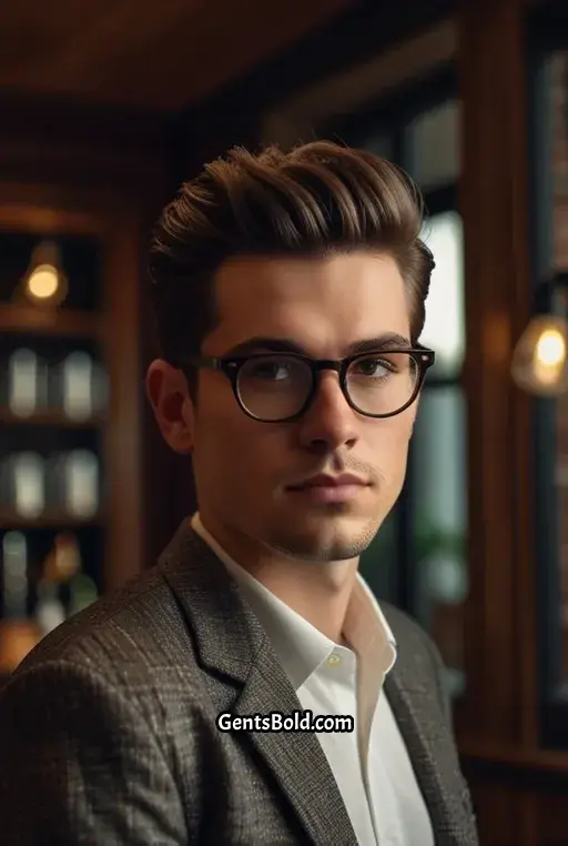 1. Modern Quiff With Tortoiseshell Glasses