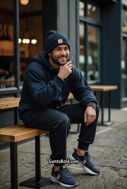 11. Easygoing City Look with Carhartt Beanie and Hoodie