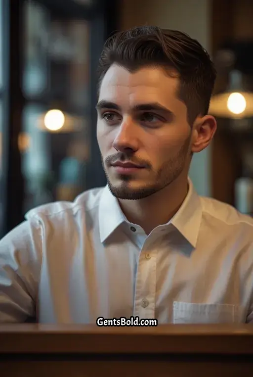 13. Low Mid Fade with Short Sideburns