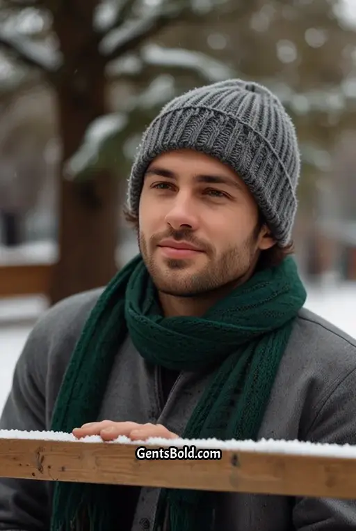 13. Medium Length Curls with Beanie