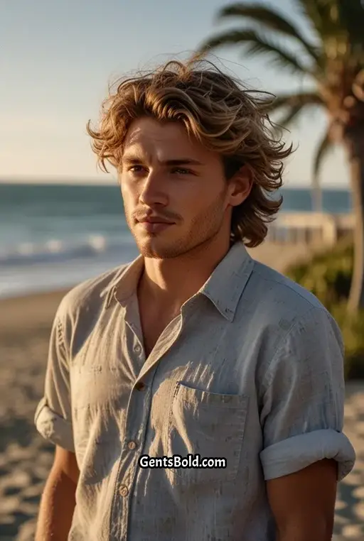 13. Windswept Messy Hair with a Beachy Vibe