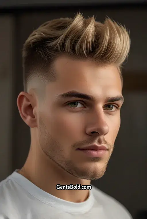 14. Modern Mid Fade with Highlighted Hair
