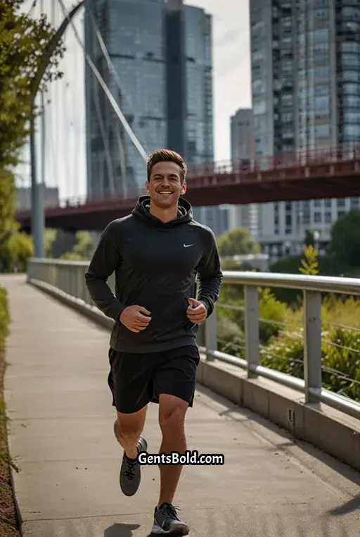 15. Black Hoodie with Jogger Shorts