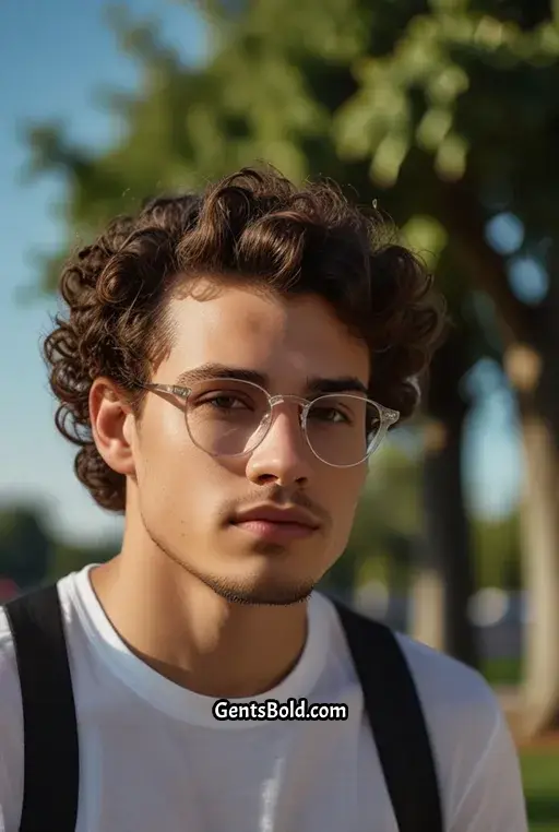 15. Short Curls With Transparent Frames