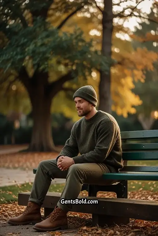 16. Casual Fall Day with Carhartt Beanie and Wool Pullover