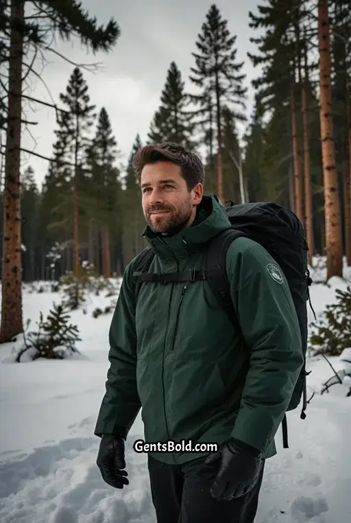 16. Dark Green Turtleneck with a Parka