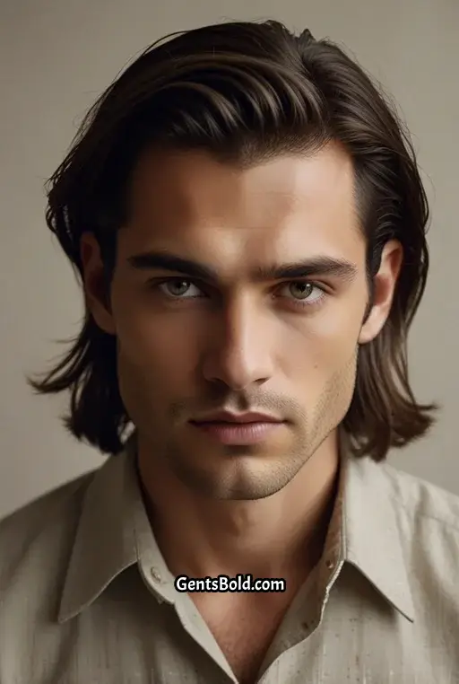 17. Side Swept Shoulder Length Hair