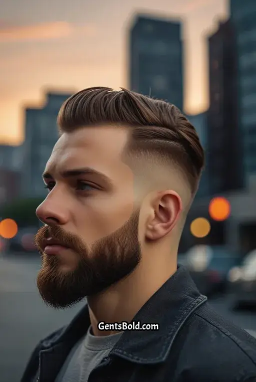 17. Undercut with Mid Fade and Beard