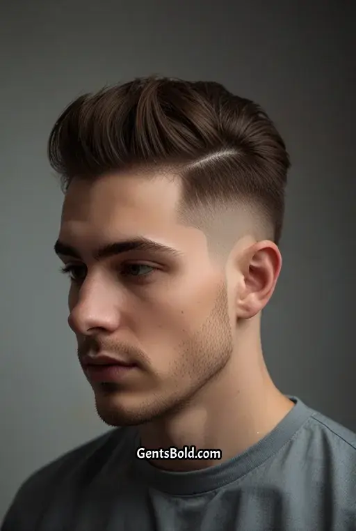 18. Mid Fade with Straight Side Part