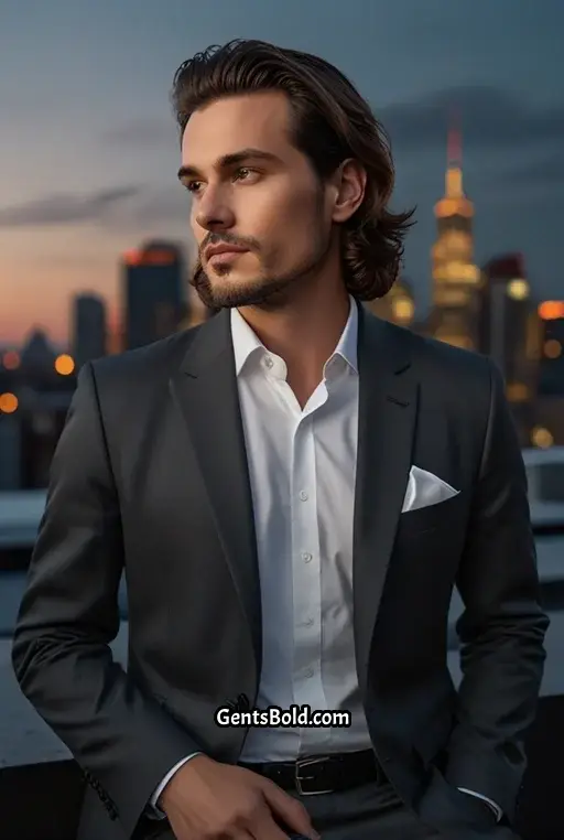 19. Wavy Slick-Back Hairstyle