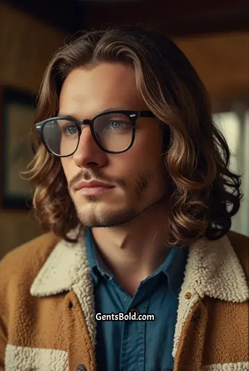 20. Layered Long Hair with Vintage Eyewear