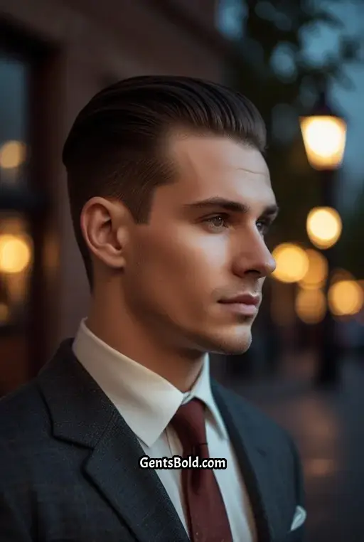 20. Low Fade with Slicked Back Top