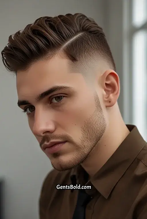 20. Short Side Part Mid Fade