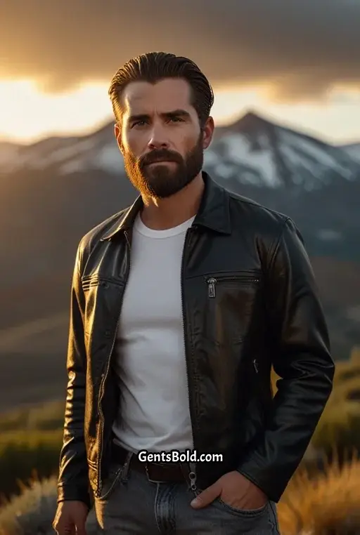 20.Textured Slick Back with Beard