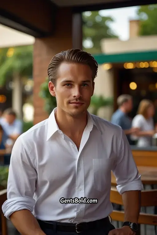 23.Slick Back with Side Swept Layers