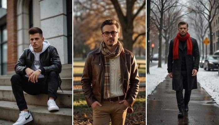25 Leather Jacket Outfit Ideas for Men in Winter