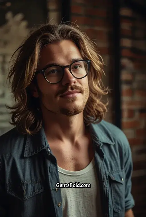 3. Messy Waves with Oversized Glasses