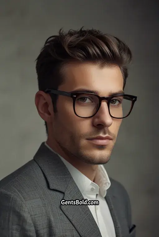 3. Textured French Crop With Oversized Frames