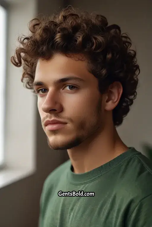 4. Curly Mid Fade with Natural Volume